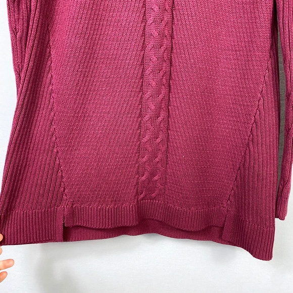 Nautica Women’s Single Cable Knit Tunic Sweater in Burgundy Plus Size XXL - Picture 4 of 8